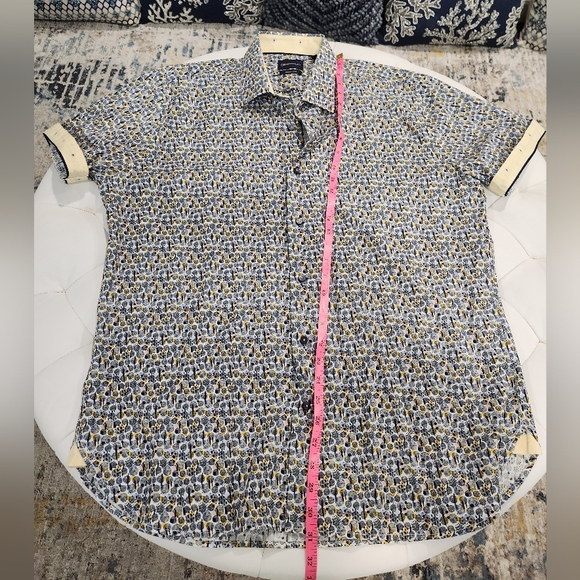 Gem Malki Short sleeve casual button down modern fit XL New - Picture 3 of 15